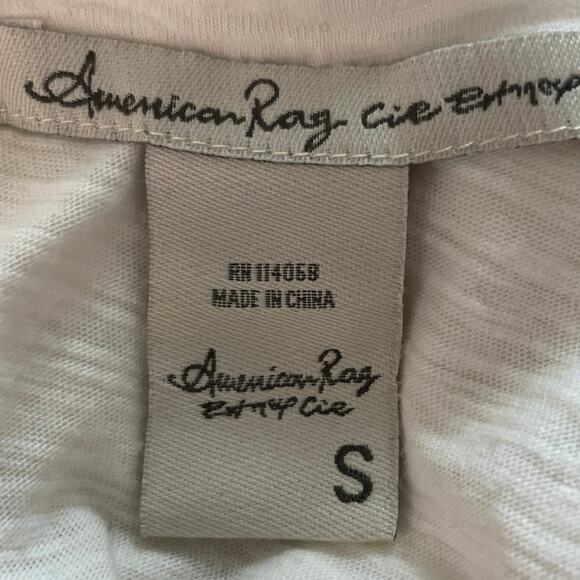 American Rag, Sz Small, White Crochet Trim Tank, Boho, Faux Embroidery, Festival - Picture 4 of 6